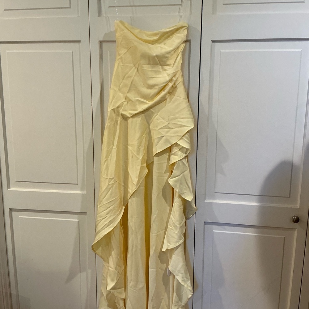 Peppermayo Strapless Dress in Soft Yellow